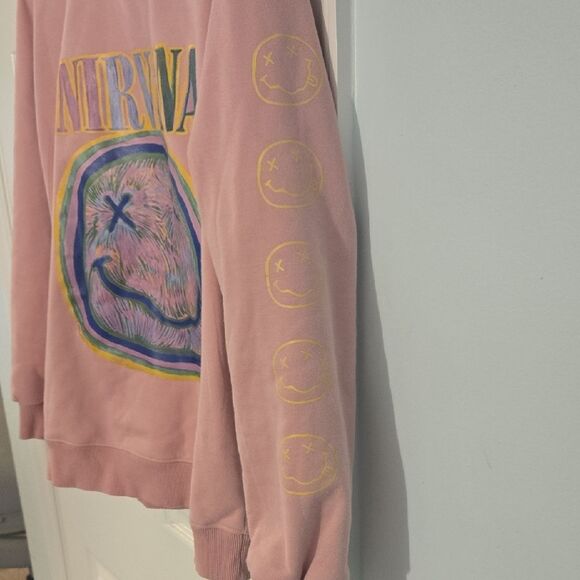 NIRVANA Pink and Yellow Graphic Women's Sweater - Picture 3 of 6